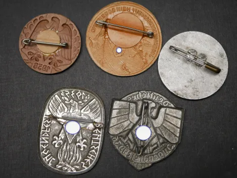 5x Badges - WHW + HJ Tent Camp Franconian Youth 1936