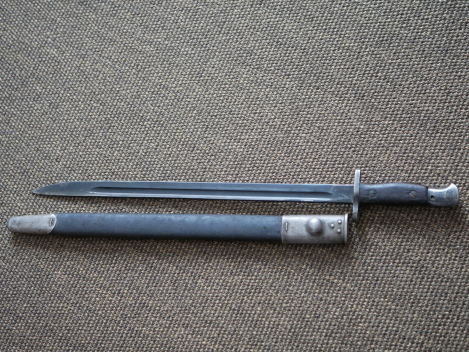Preview: WWI British P1907 Bayonet with numerous proof marks; good, worn condition. Length: 56.5 cm