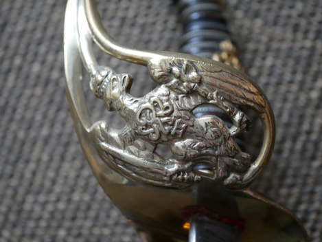 Preview: Preußen Infanterie Offiziersdegen (IOD) M 1889, Klinge mit Vertreiber D. David Berlin C., Gipsstr. 23