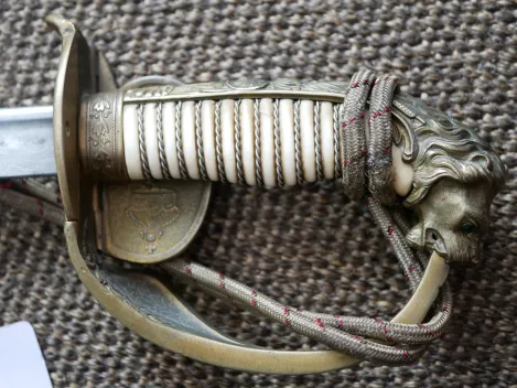 Imperial German Navy – Presentation saber with Damascus blade and deluxe hilt by manufacturer WKC