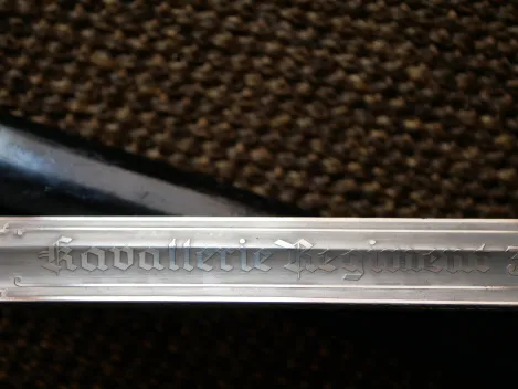 Wehrmacht officer's saber with double-sided blade etching "Kavallerie Regiment 3"