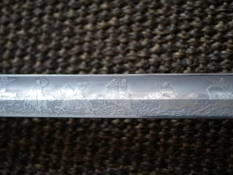 Wehrmacht officer's saber with double-sided blade etching "Kavallerie Regiment 3"
