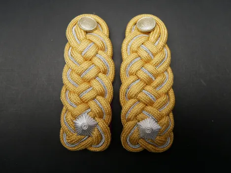 DDR NVA - Paar Schulterklappen / Schulterstücke Generalmajor der Zivilverteidigung / Feuerwehr für die Uniform
