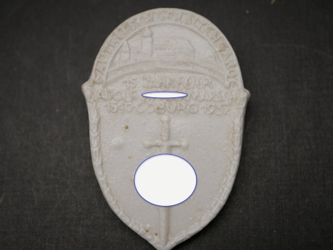 Badge – "Old Guard" District Gathering – 15th Anniversary of the Old Guard March, Coburg 1937, porcelain