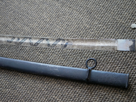 Prussian Model 1852 saber with blade etching "Brandenburg Train Battalion No. 3"