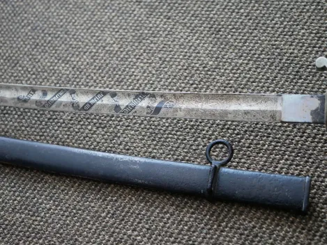 Prussian Model 1852 saber with blade etching "Brandenburg Train Battalion No. 3"