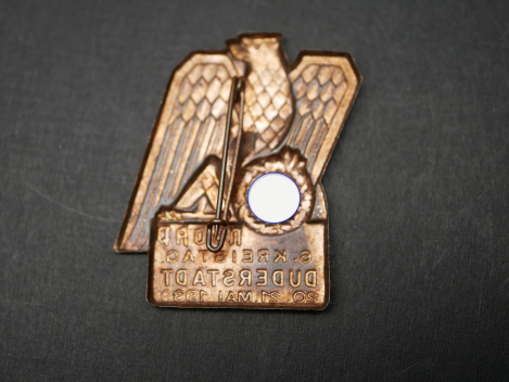 Badge – NSDAP 6th District Rally Duderstadt 1939