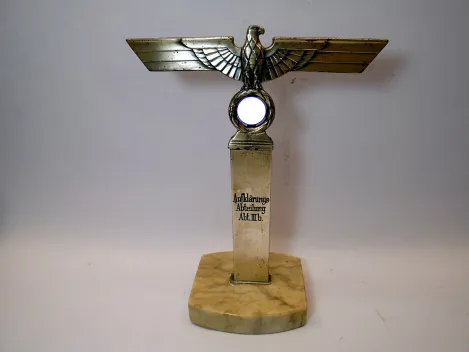 Schreibtischdekoration Wehrmachtsadler "Aufklärungs-Abteilung Abt. III b." Schießpreis ???