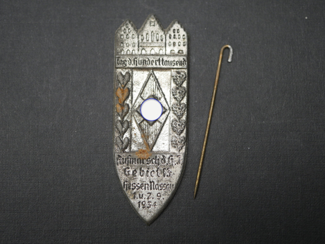 Badge – Day of the Hundred Thousand – Parade of HJ Region 13 (Hesse-Nassau), 1934