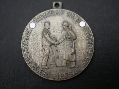 Medaille - Westbau 1938 - Julius Berger Tiefbau AG - Limes Abschnitt Karlsruhe