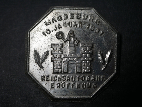 Abzeichen - Magdeburg 10. Januar 1937 - Reichsautobahn Eröffnung