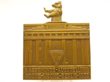 Plakette RDH - Rassehunde - Ausstellung Grüne Woche Berlin 1935