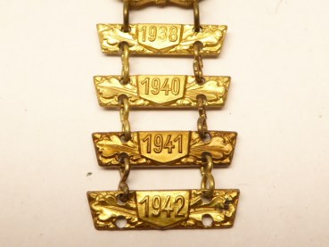 Abzeichen Deutscher Schützenverband - Gold mit Jahresspangen 1938 1940 1941 1942
