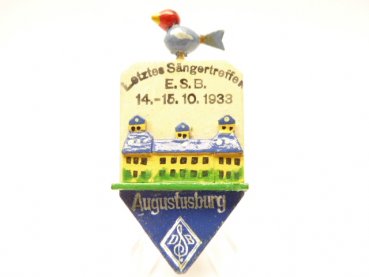 Tagungsabzeichen "Letztes Sängertreffen E.S.B. 14.-15.10.1933 Augustusburg"