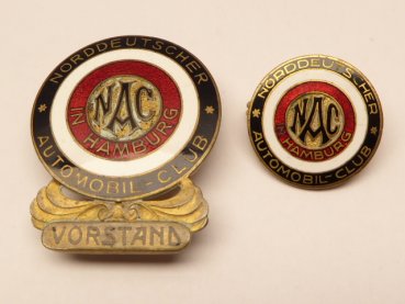 Two North German badges - Automobil - Club Hamburg, board + member