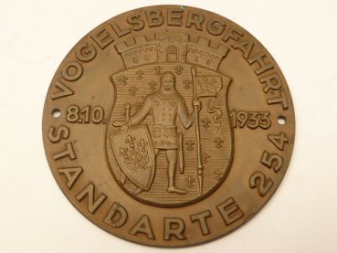 SA badge Vogelsbergfahrt Standarte 254, 1933 with manufacturer Wiedmann Frankfurt a.M.