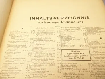 Adressbücher Hamburg 1943 - Teil 1 + Teil 2