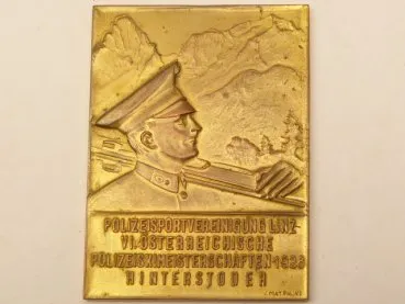 Plaque - Police Sports Association Linz 1938