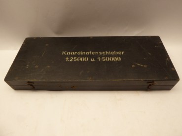 Koordinatenschieber 1:25000 1:50000 Wehrmacht im Kasten mit Herstellercode cme + Abnahme