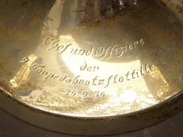 Candlestick - Silver-plated with the inscription "Chief and officers of the 2nd torpedo boat flotilla 26.9.36"