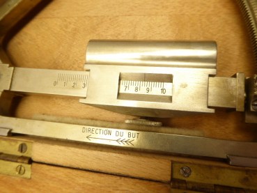 Libellenquadrant/Winkelmesser, Messgerät für die Artillerie, im Kasten