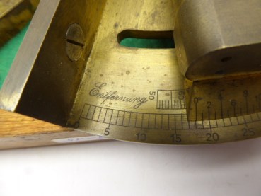 Antique dragonfly quadrant / protractor, measuring device for artillery, Gebrüder Haff Pfronten 464 with approval GGF43 in the box