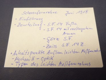 Bericht von 1918 - Beurteilung der eingeführten Scherenfernrohre in ihrer Eigenschaft als Meßfernrohre.