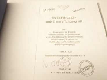 Heeres Dienstvorschrift HDv - Beobachtungs- und Vermessungsgerät IV.