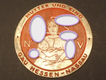 NSV plaque - Gau Hessen-Nassau - mother with child