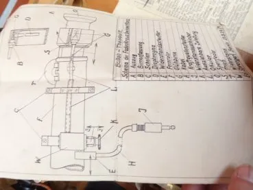 WH Wehrmacht balloon theodolite with accompanying book, papers and transport box - Sprenger Berlin