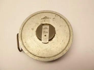 Old Metri tape measure 25 m with aluminum housing