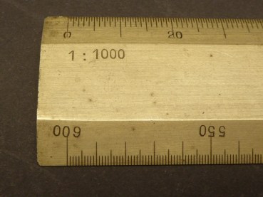 Maßstab - Lineal 1:1000 + 1:2000, Hersteller Gebr. Wichmann