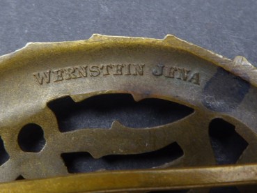 Sports badge in bronze + patch, with manufacturer Wernstein Jena