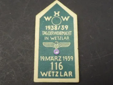 WHW Abzeichen - Tag der Wehrmacht in Wetzlar 1939