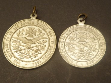 2 Medaillen - Zur Erinnerung an die Kaiser Parade 1895 +  1895