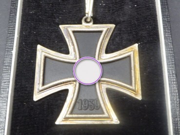 RK Knight's Cross on a ribbon in a case