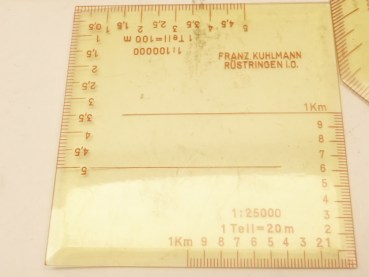 Wehrmacht Kartenwinkelmesser Set K.W.27 mit Hersteller Franz Kuhlmann Rüstringen i.O.