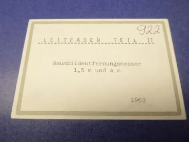 Kopie Bundeswehr Dienstvorschrift Raumbildentfernungsmesser 1,5 m + 4 m