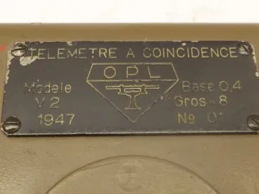 Frankreich - OPL Entfernungsmesser / Telemetre a Coincidence Modele V2 1947 Base 0,4 Gros 8 Nr. 1