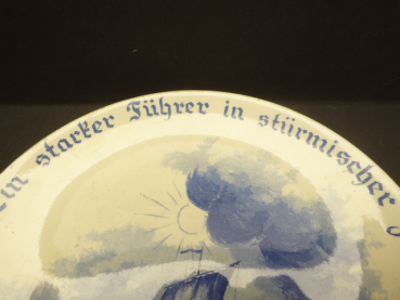 Souvenir - plate 1938 - a strong leader in stormy times - ceramics