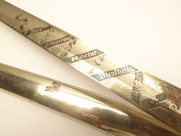 Parade saber M 1852 - Guard Train Battalion - with triple etching