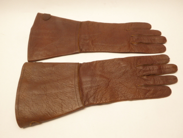LW Luftwaffe - Paar Leder Handschuh mit Kammerstempel Fl.Gr.Bbl.