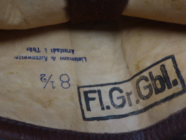 LW Luftwaffe - Paar Leder Handschuh mit Kammerstempel Fl.Gr.Bbl.