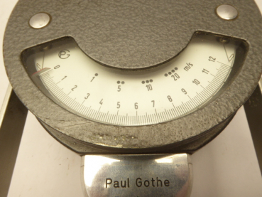 Messgerät der Wetterabteilung für Luftstrom- & Windmesser, Hersteller Paul Gothe Bochum in Tasche