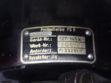 Luftwaffe - Ersatzteil Peilscheibe PS 6 ohne Bussole, Hersteller jlq , FI 23291-1