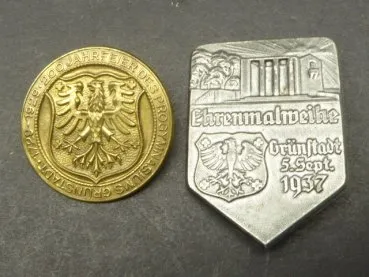 2 Abzeichen Grünstadt 1929 + 1937