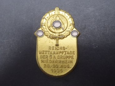 Abzeichen - Reichs-Wettkämpfe der SA Gruppe Niederrhein 1935
