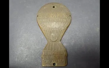 Plakette - Verfolgung des Ballons - Leipziger Messe 1929, Motorsportclub Mühlhausen/Thür. MCM