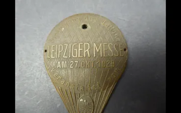 Plakette - Verfolgung des Ballons - Leipziger Messe 1929, Motorsportclub Mühlhausen/Thür. MCM