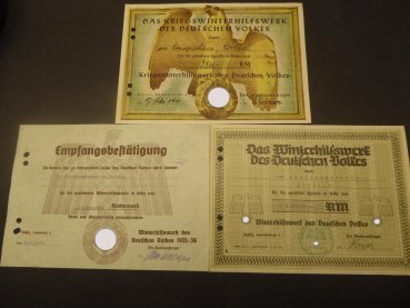 Three WHW donation pads from the Kreissparkasse Korbach